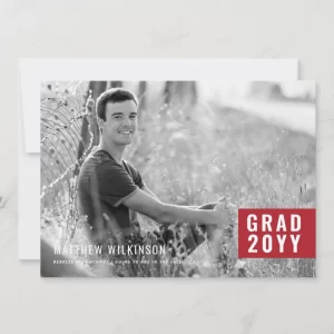 Red Tab Graduation Announcement