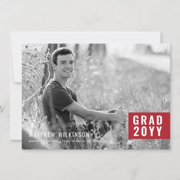 Red Tab Graduation Announcement