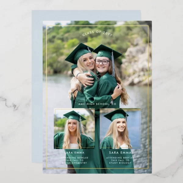 Siblings Foil Graduation Announcement